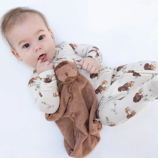 Buffalo Printed Bamboo Zipper Footie