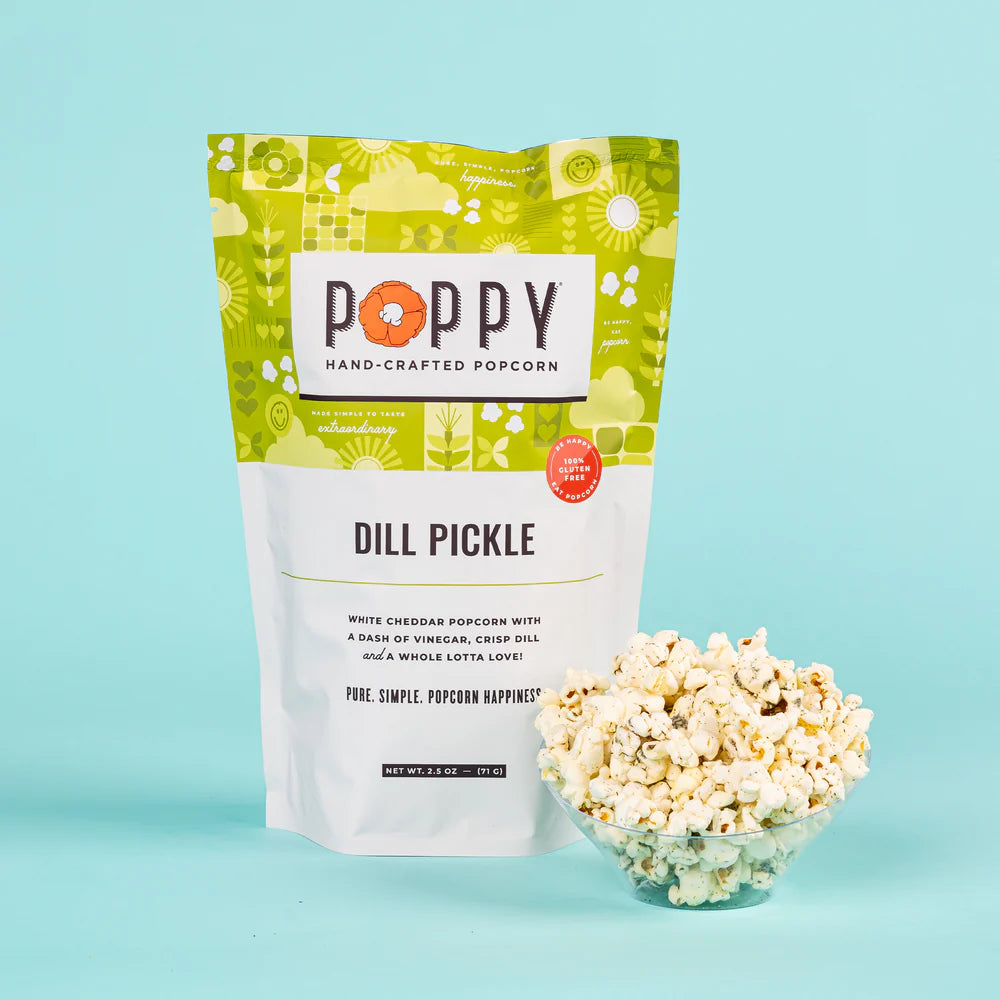 Poppy Dill Pickle Popcorn