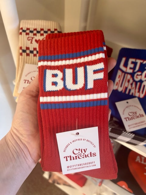 BUF Red Ankle Socks