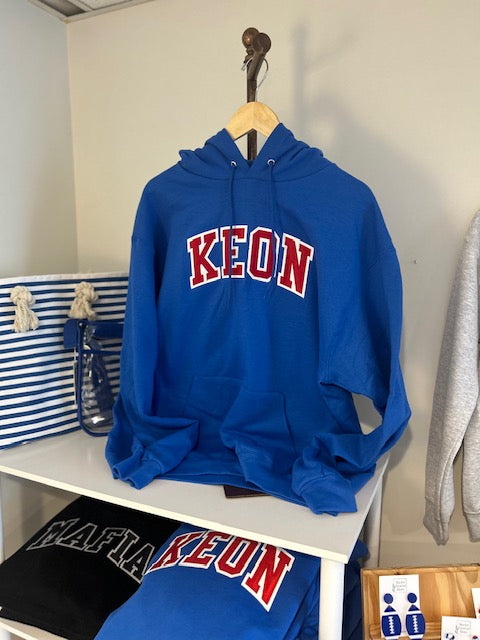 Royal Champion Hoodie with KEON in Varsity Letters