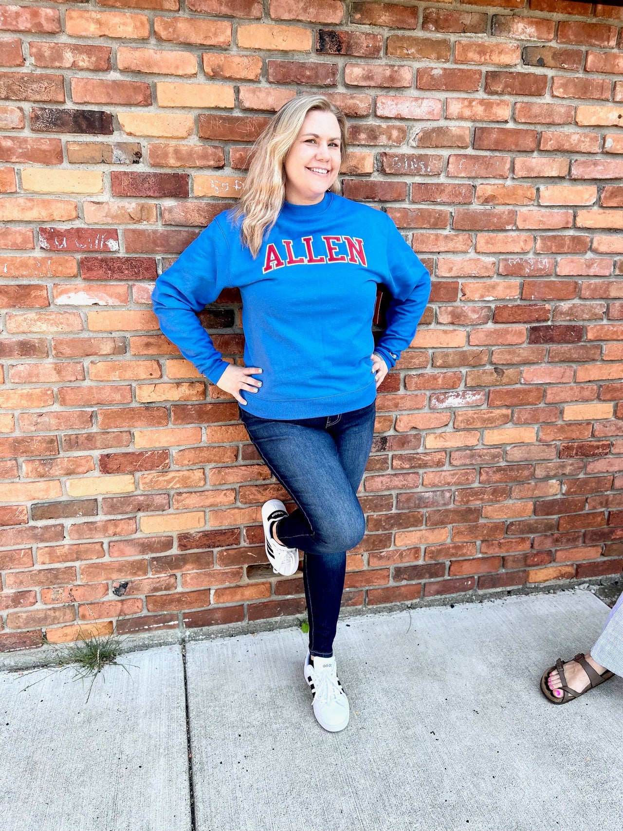 Allen Sweatshirt in Blue with Varsity Letters