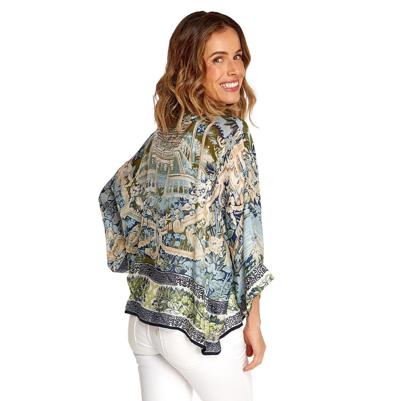 100 Stars Blue Tapestry Kimono