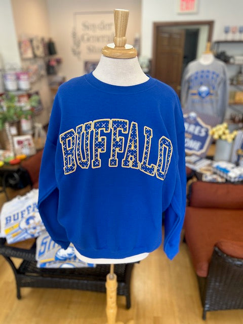 Royal Blue Buffalo Sweatshirt with Sabres detail