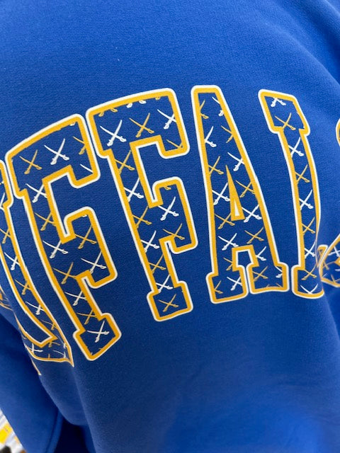 Royal Blue Buffalo Sweatshirt with Sabres detail